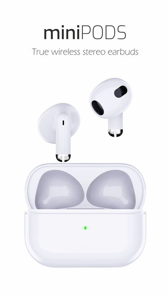 Swissten MiniPODS TWS Bežične Bluetooth Slušalice, Bijele