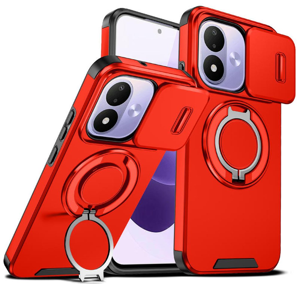 Husă Camslide Stand, Xiaomi Redmi Note 17 4G / 5G, roșu