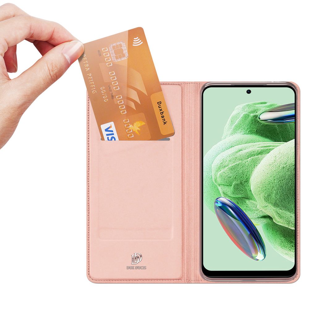 Dux Ducis Skin Pro, Knížkové Pouzdro, Xiaomi Redmi Note 12 Pro / Poco X5 Pro 5G, Růžové