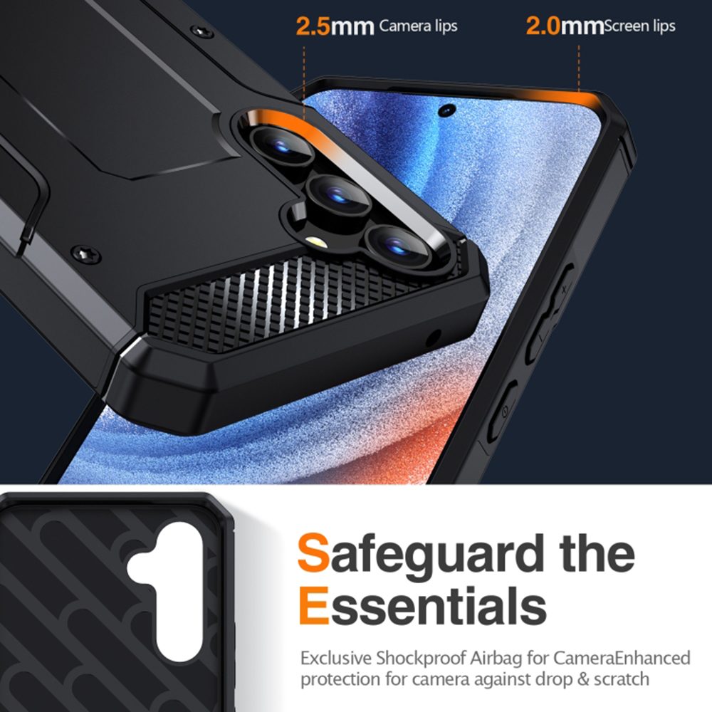 Techsuit Hybrid Armor Kickstand, Samsung Galaxy A54, Fekete