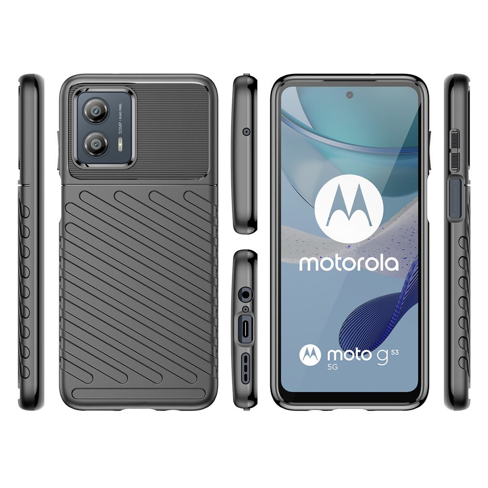 Husă Thunder, Motorola Moto G53, Neagră