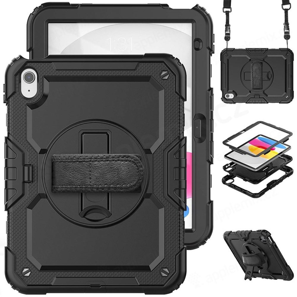 JP Solid360 obal na tablet, iPad 10.9 2022 / iPad 11 2025, čierny
