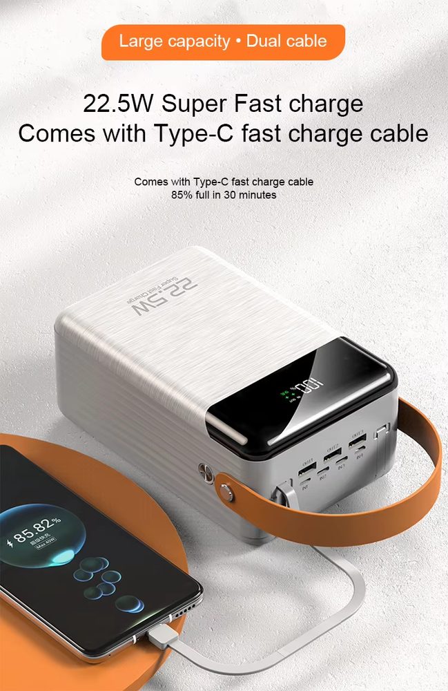 Powerbanka 100 000 mAh, 22,5W Super Fast Charge, čierna