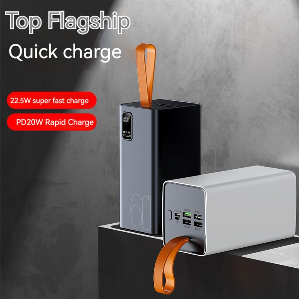 Powerbanka 60000mAh, PD 22,5W, QC3.0, černá