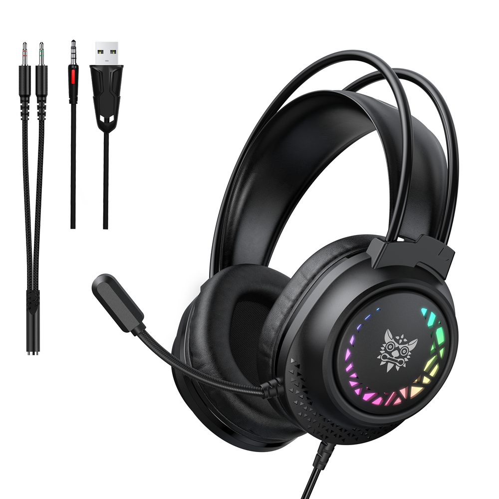 Levně Onikuma X92 Herní sluchátka s RGB podsvícením, černá