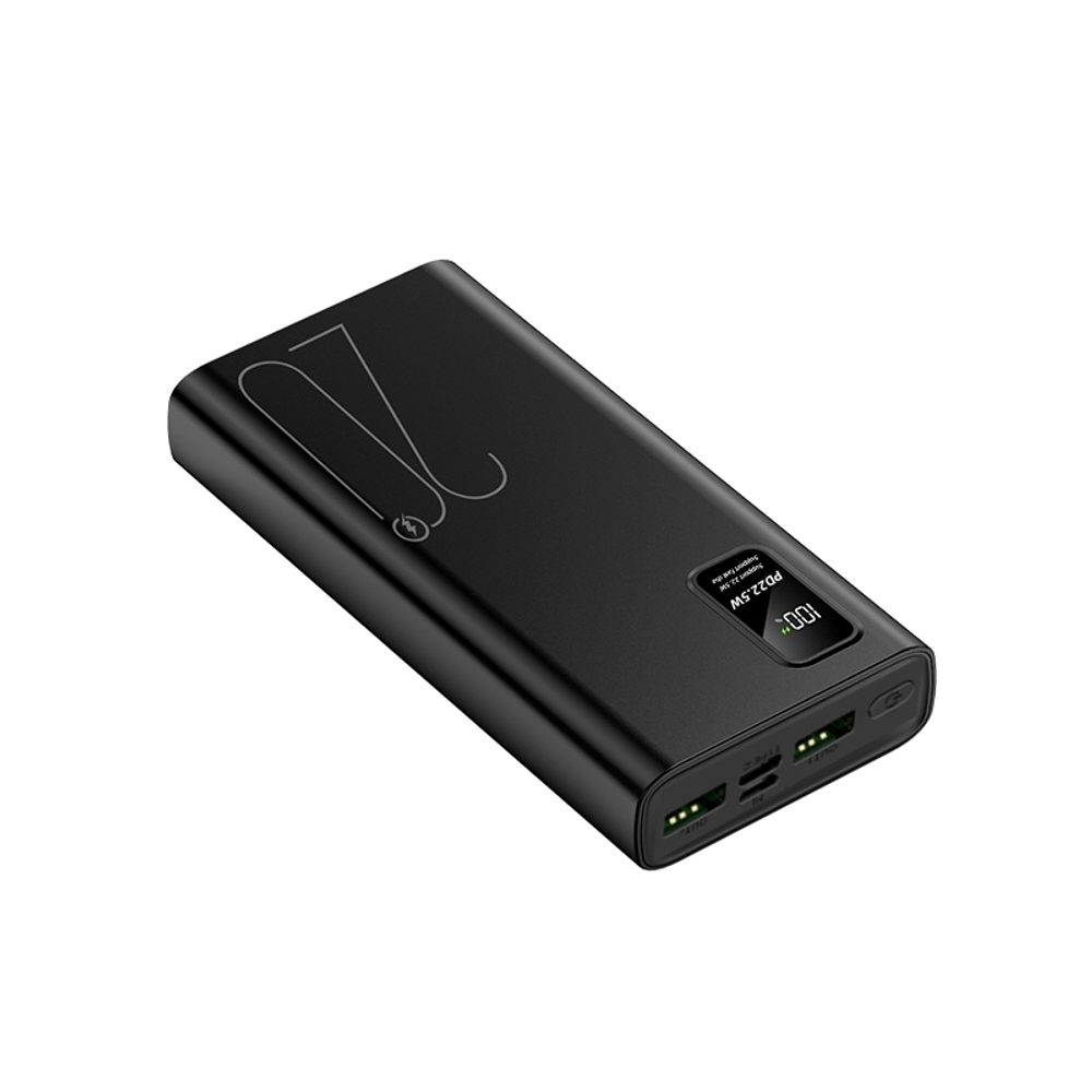 Powerbanka 20000mAh, PD 22,5 W, QC3.0, čierna