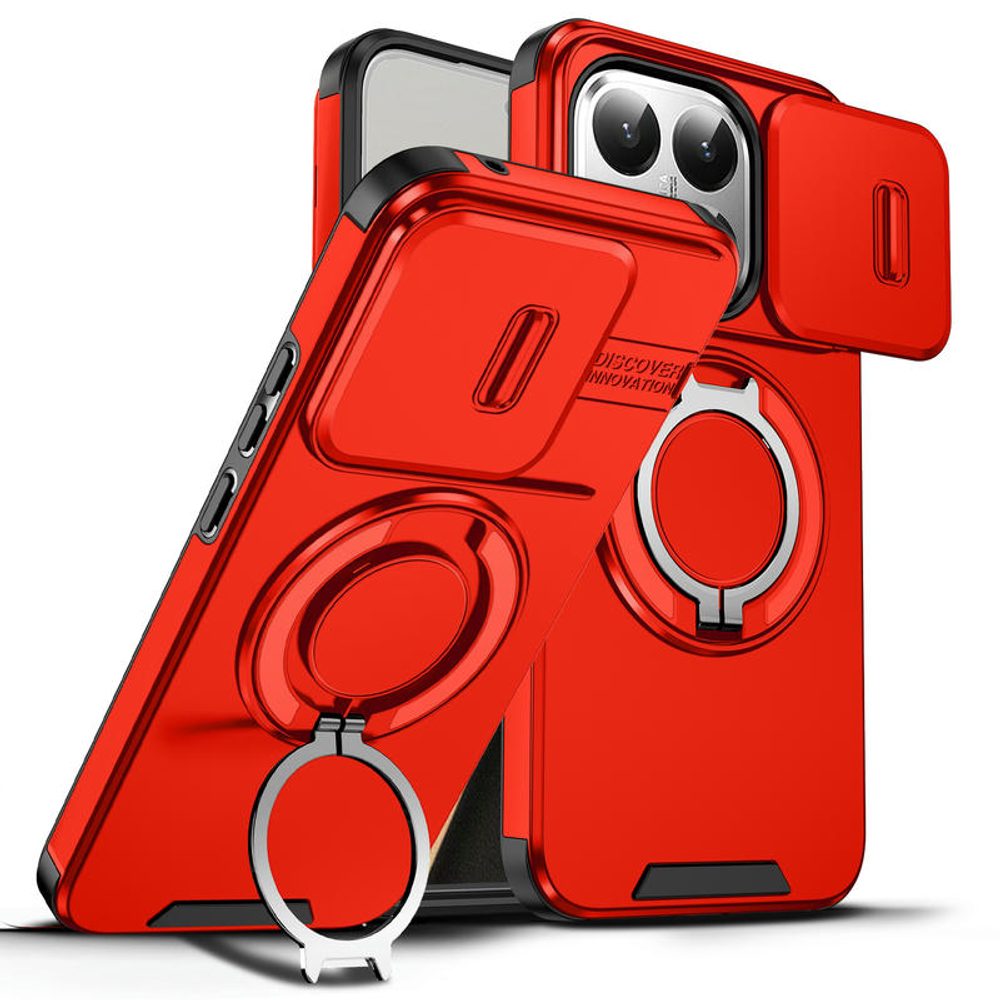 Levně Camslide Stand obal, Xiaomi 15T, červený