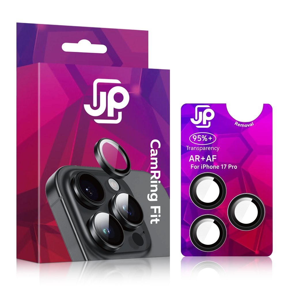 JP Camring Fit, kameralencse védőüveg, iPhone 17 Pro, fekete
