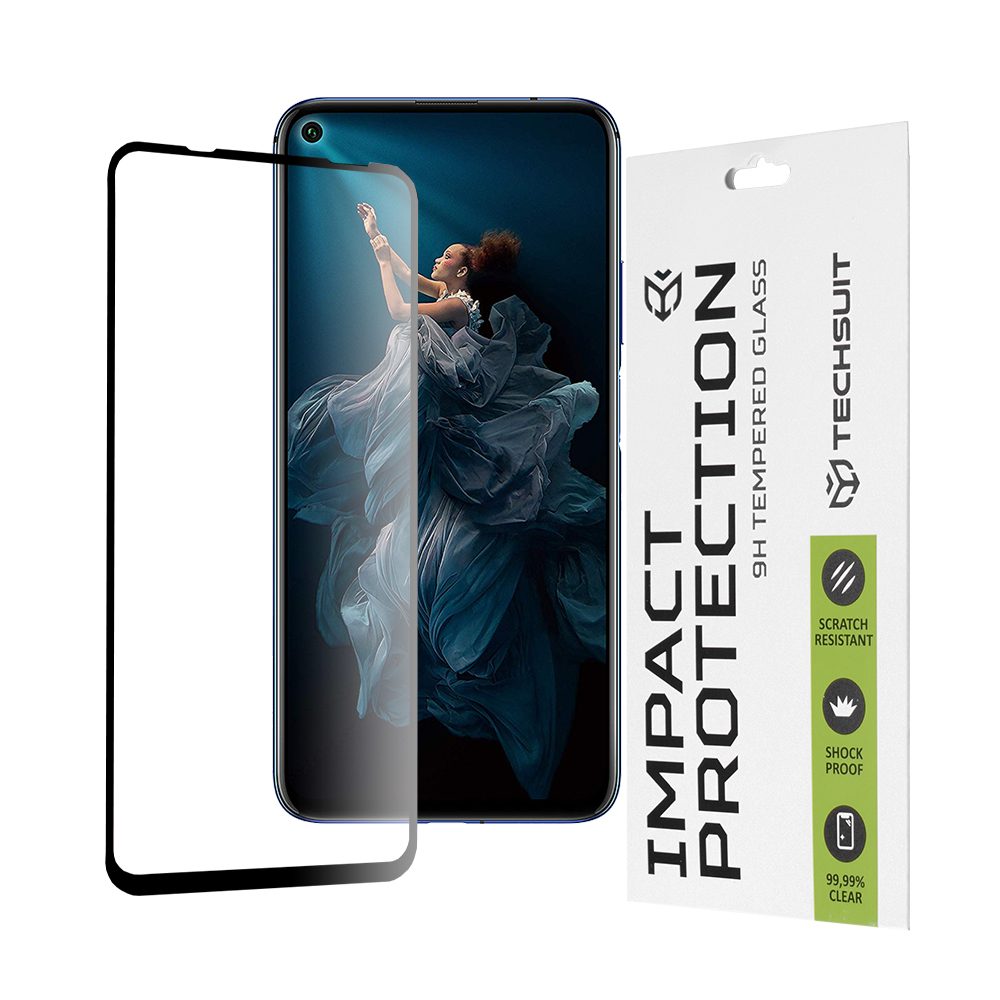 Techsuit 111D Edzett üveg, Huawei Nova 5T / Honor 20 / Honor 20 Pro / Mate 30 Lite, Fekete