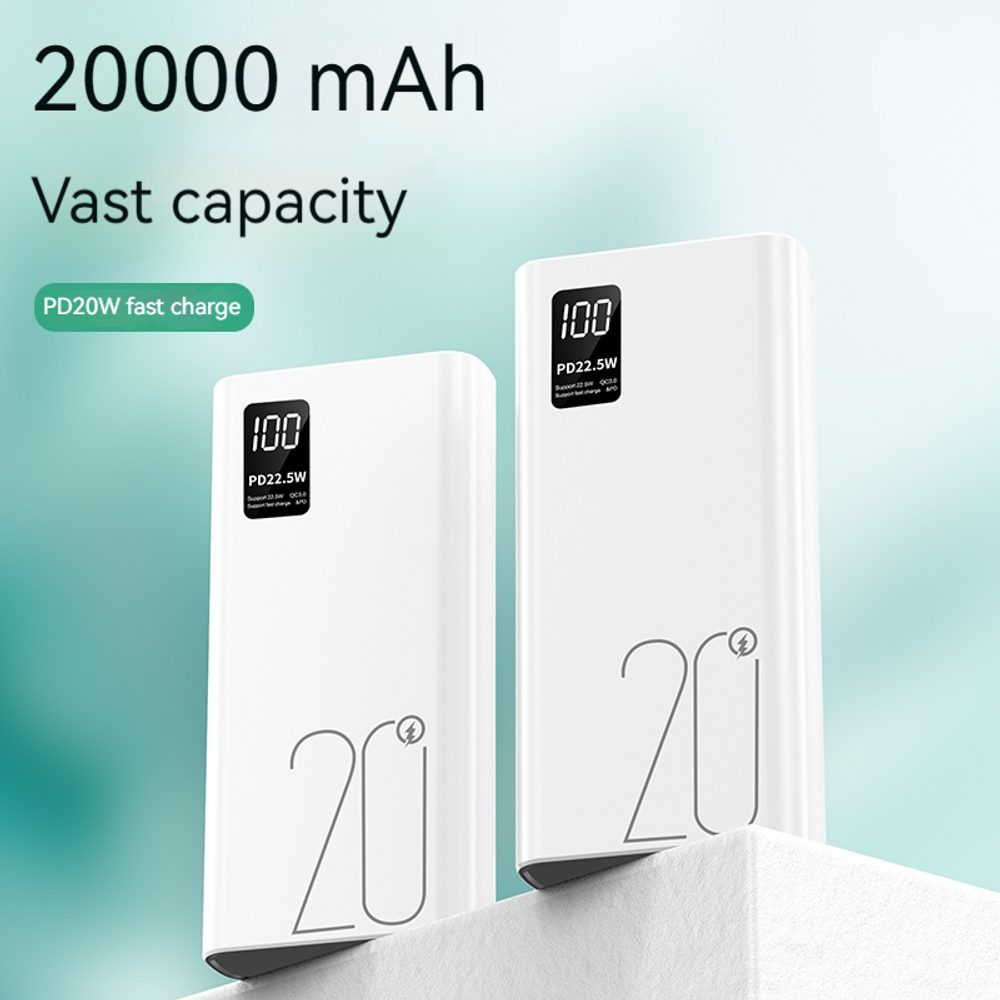 Powerbanka 20000mAh, PD 22,5 W, QC3.0, čierna