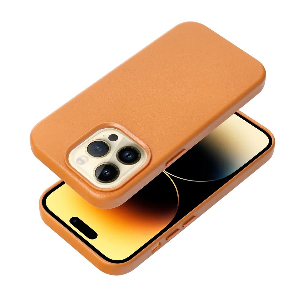 Usnjeni Ovitek Mag Cover, IPhone 15 Pro Max, Oranžen