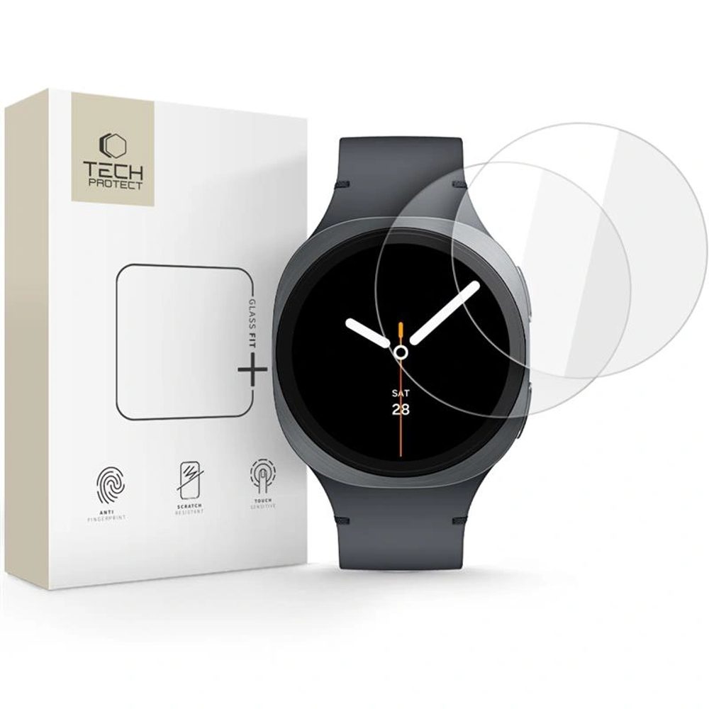 Levně Tech-Protect Tvrzené sklo Glass Fit+, Samsung Galaxy Watch 8 (44 mm), 2 kusy