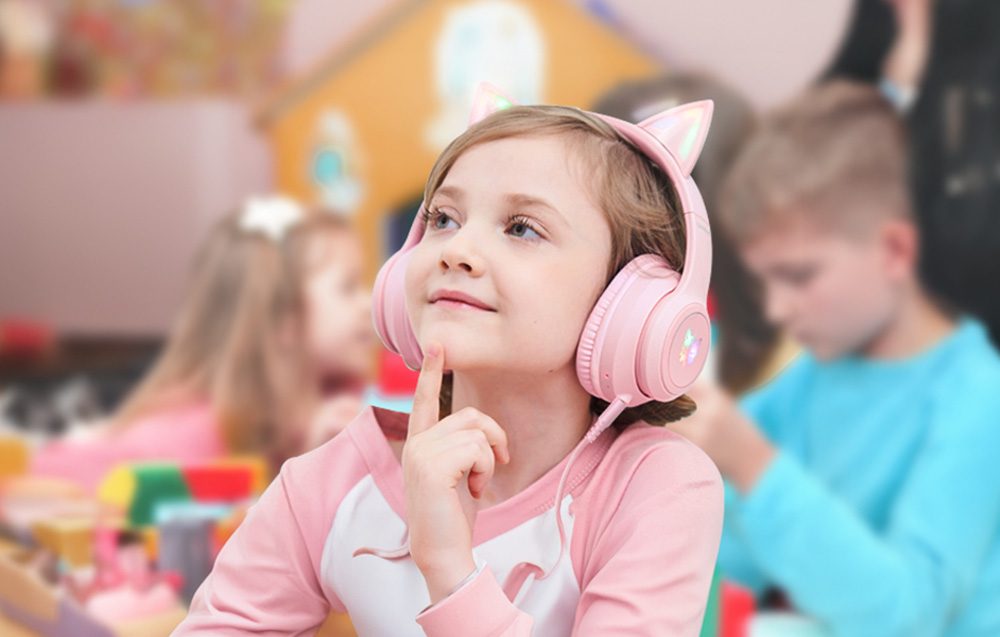 Onikuma B90 Herné slúchadlá Bluetooth, ružová