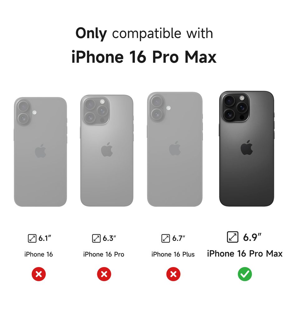 Suritch MagSafe Kickstand Camprotector obal iPhone 16 Pro Max, čierny