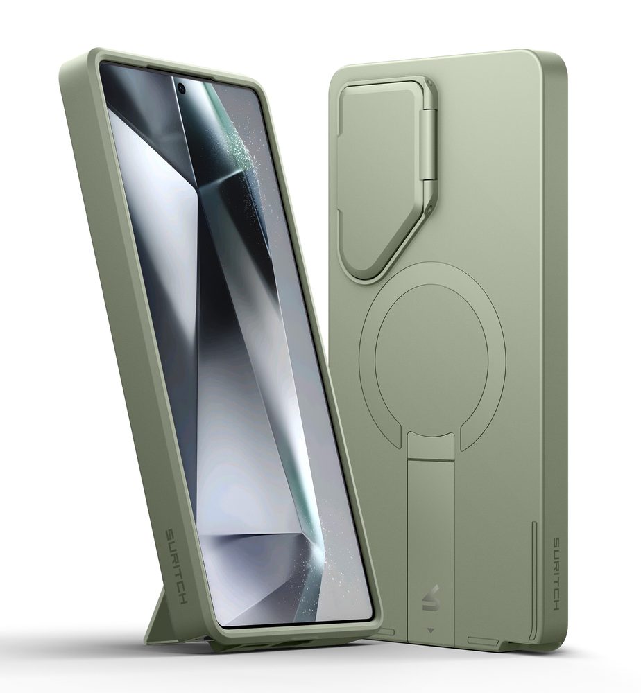 Suritch MagSafe Kickstand Camprotector obal Samsung Galaxy S25 Ultra, zelený