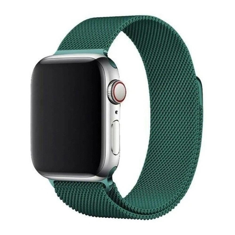 Magnetic Strap řemínek Pro Apple Watch 6 / 5 / 4 / 3 / 2 / SE (44mm / 42mm), Tmavě Zelený