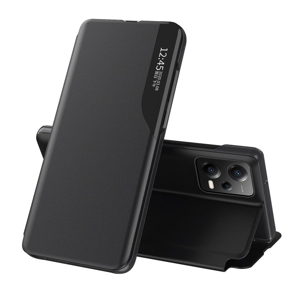 Eco Leather View Case, Xiaomi Redmi Note 12 Pro / Poco X5 Pro 5G, Fekete