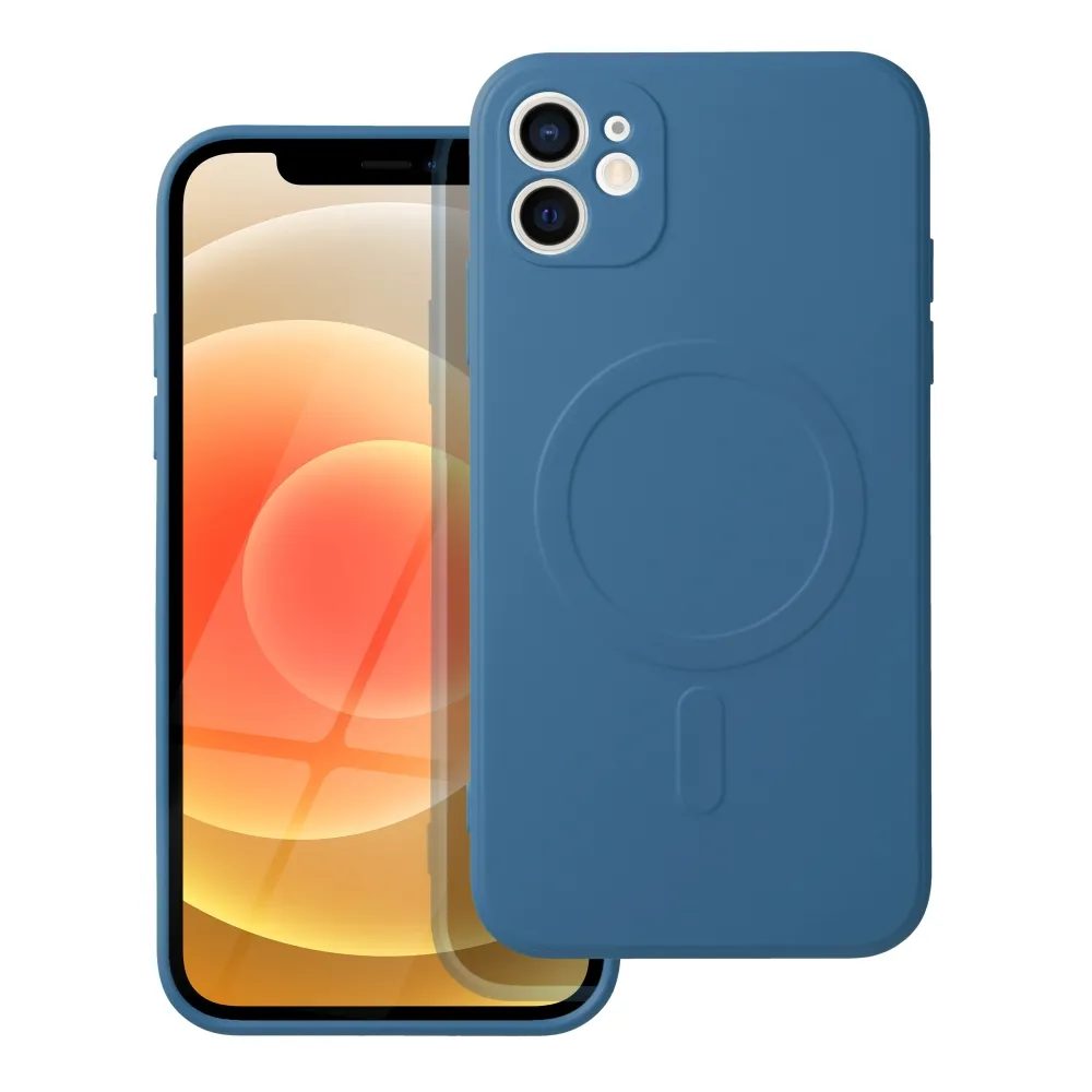 Husă Silicone Mag Cover, IPhone 12, Albastră