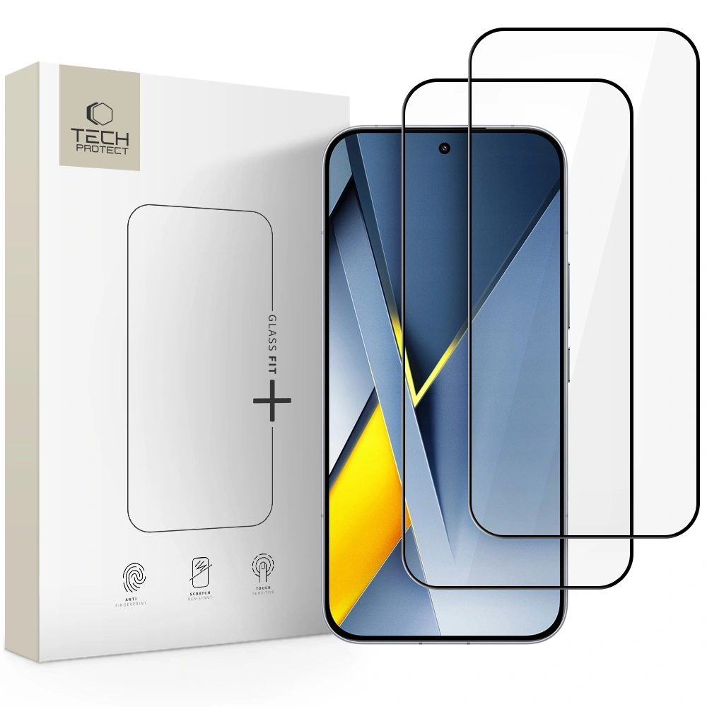 Levně Tech-Protect Tvrzené sklo Fit+ Xiaomi Poco F8 Ultra, černé, 2 kusy