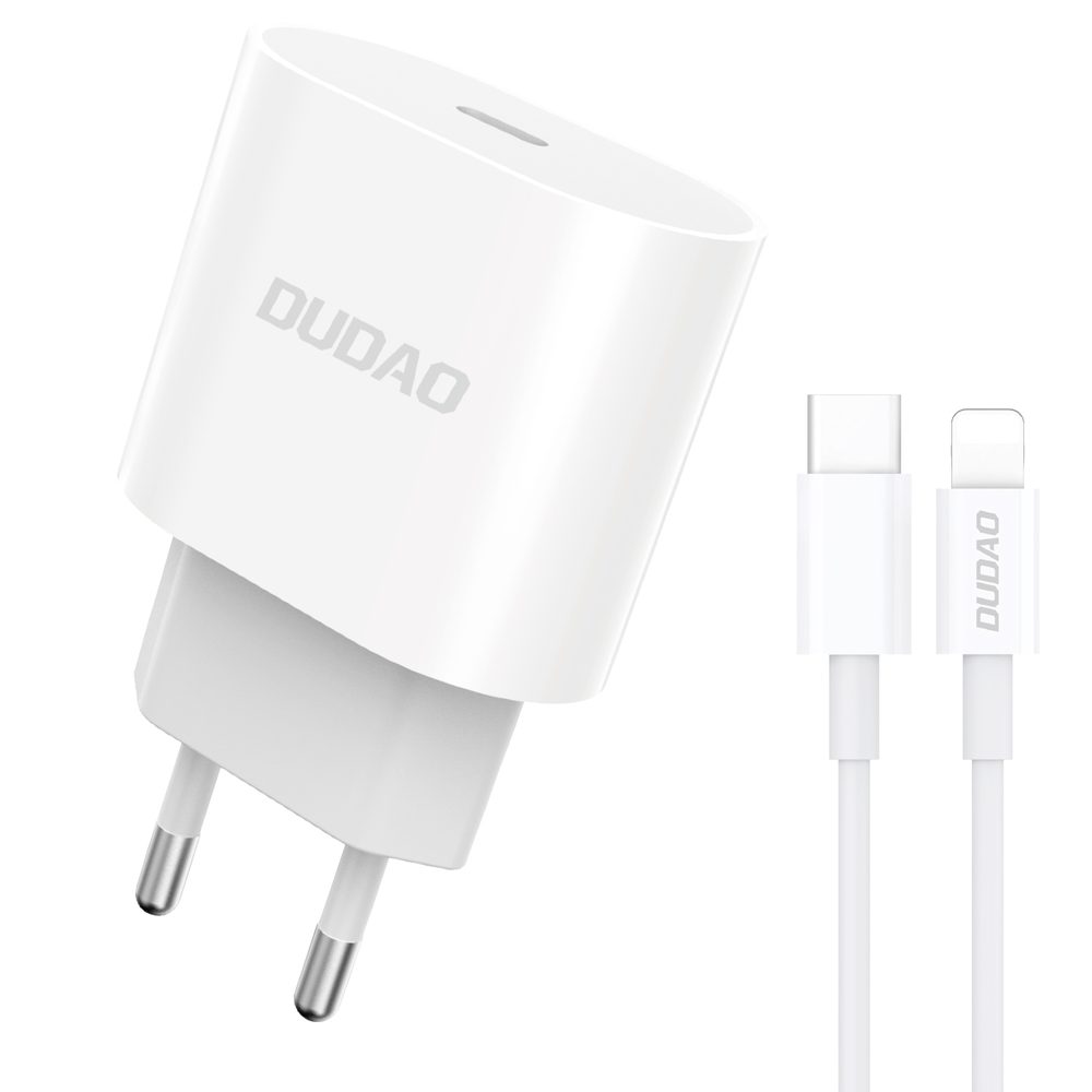 Levně Dudao A8SEUL nabíječka USB-C + kabel USB-C - Lightning, 20W, bílá