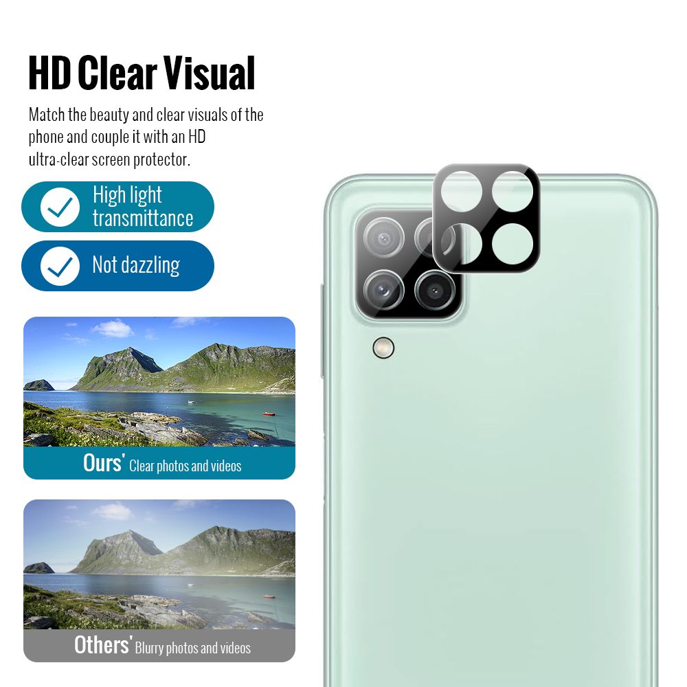 2 Db Edzett üveg és 2 Db Kameraüveg Készlet, Samsung Galaxy A22 4G