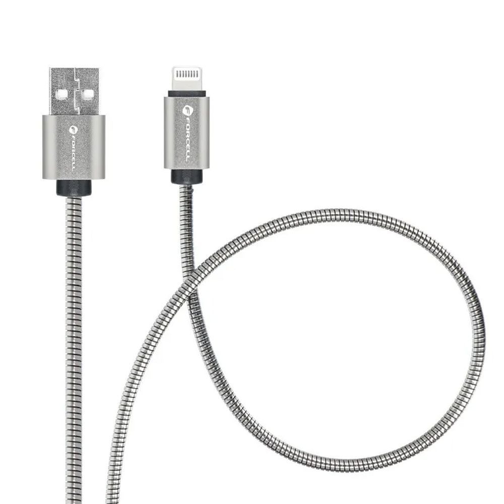 Forcell F-Energy kábel USB A - Lightning, 2,4A, 12W, 2 m, strieborný