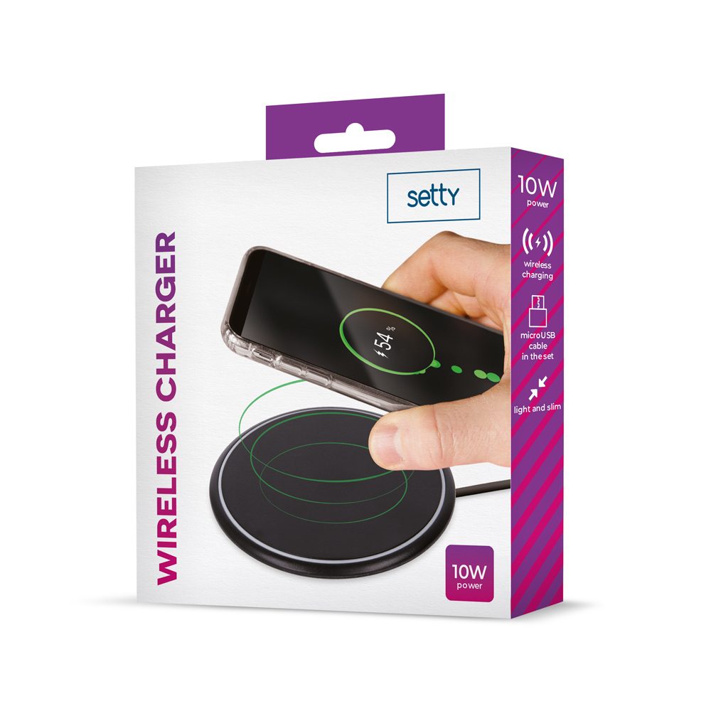 Setty încărcător Wireless 10W, Negru