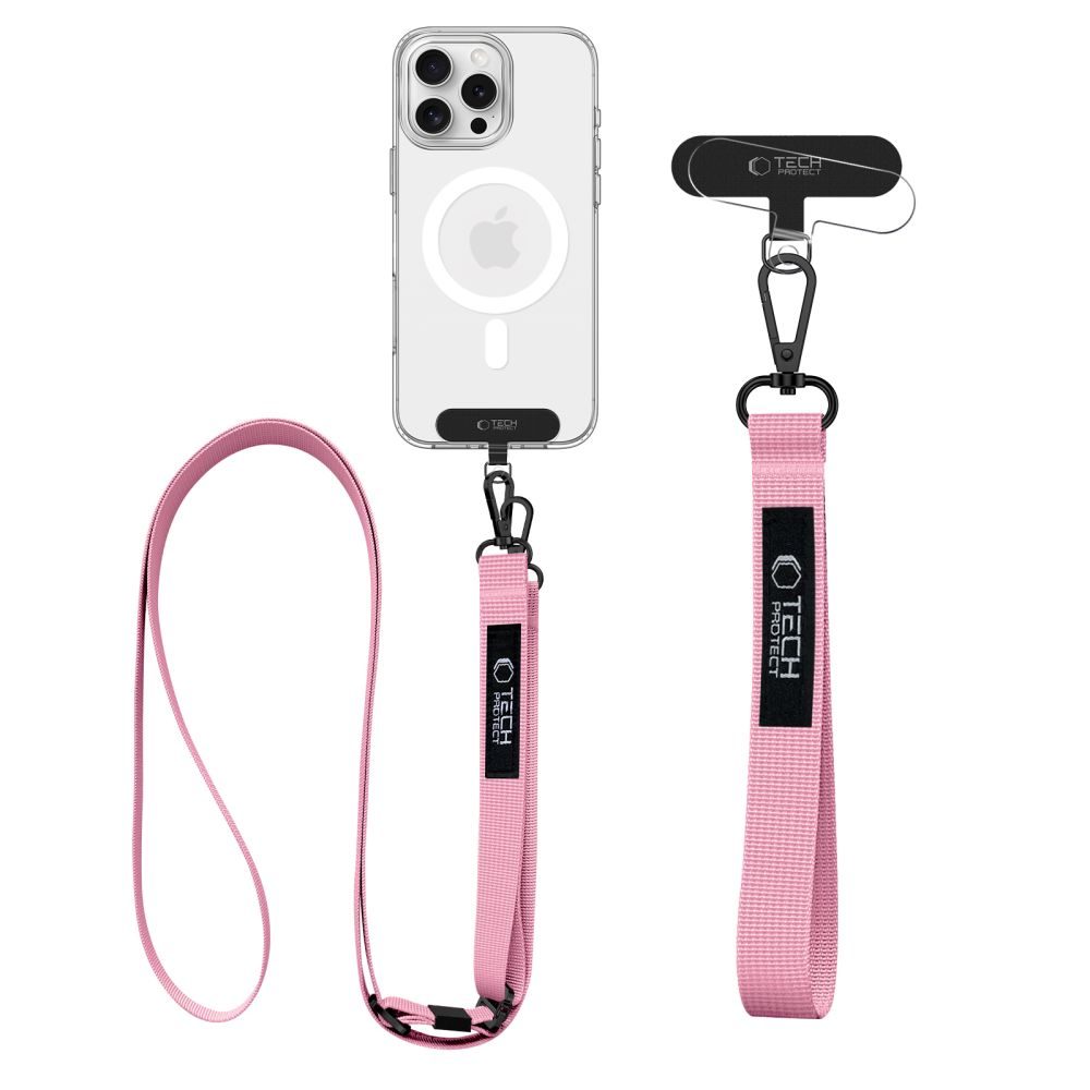 Levně Tech-Protect C6S Crossbody popruh, růžový
