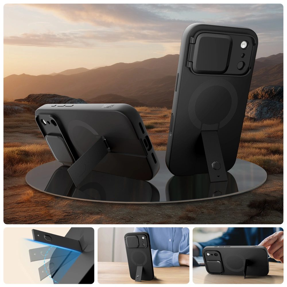 Tech-Protect Kevlar Aura MagSafe puzdro, iPhone 17 Pro, čierne