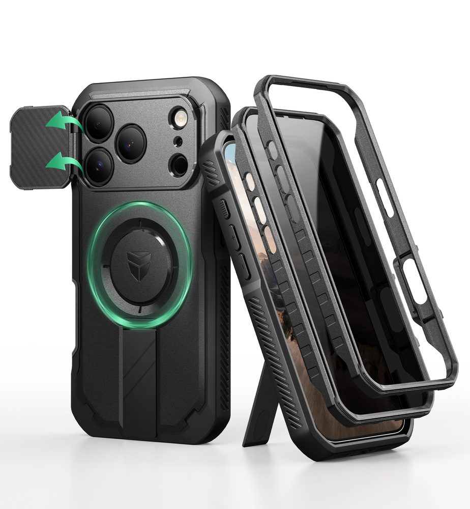 Levně Dexnor Privacy MagSafe Kickstand Camprotector obal iPhone 17 Pro, černý