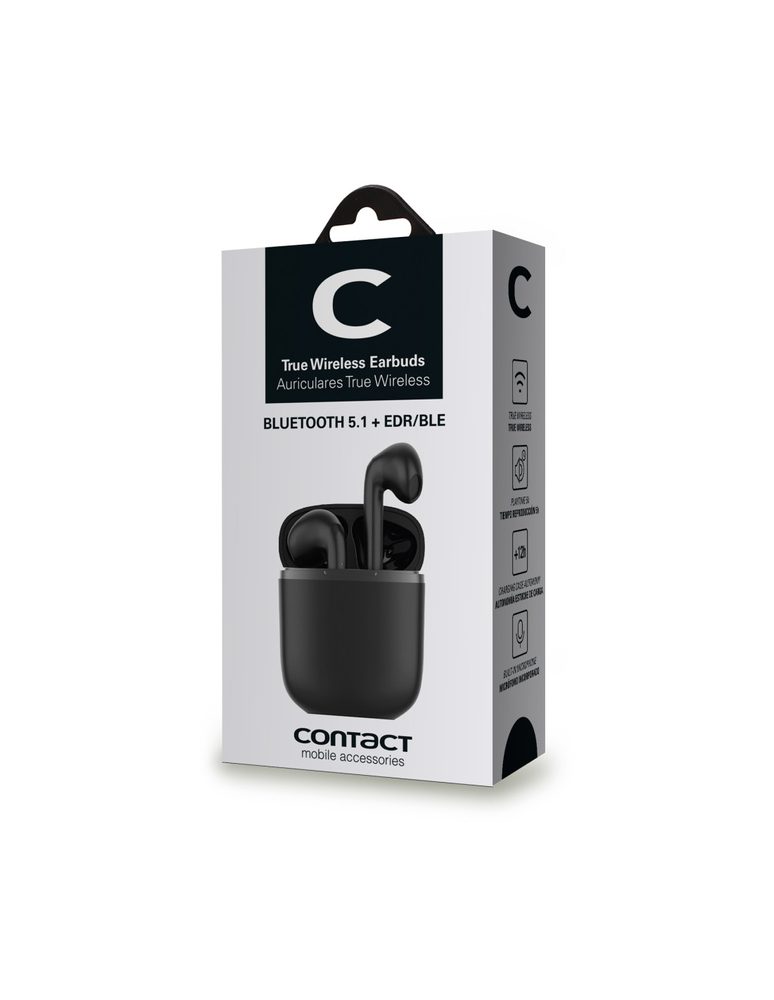 Brezžične Slušalke Contact Twins Pro, črne