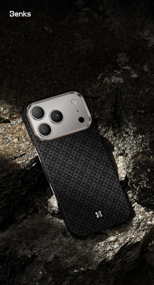 Benks Magnetic Armor Air Armor Grid Kevlar obal Metal Frame, iPhone 17 Pro, čierny
