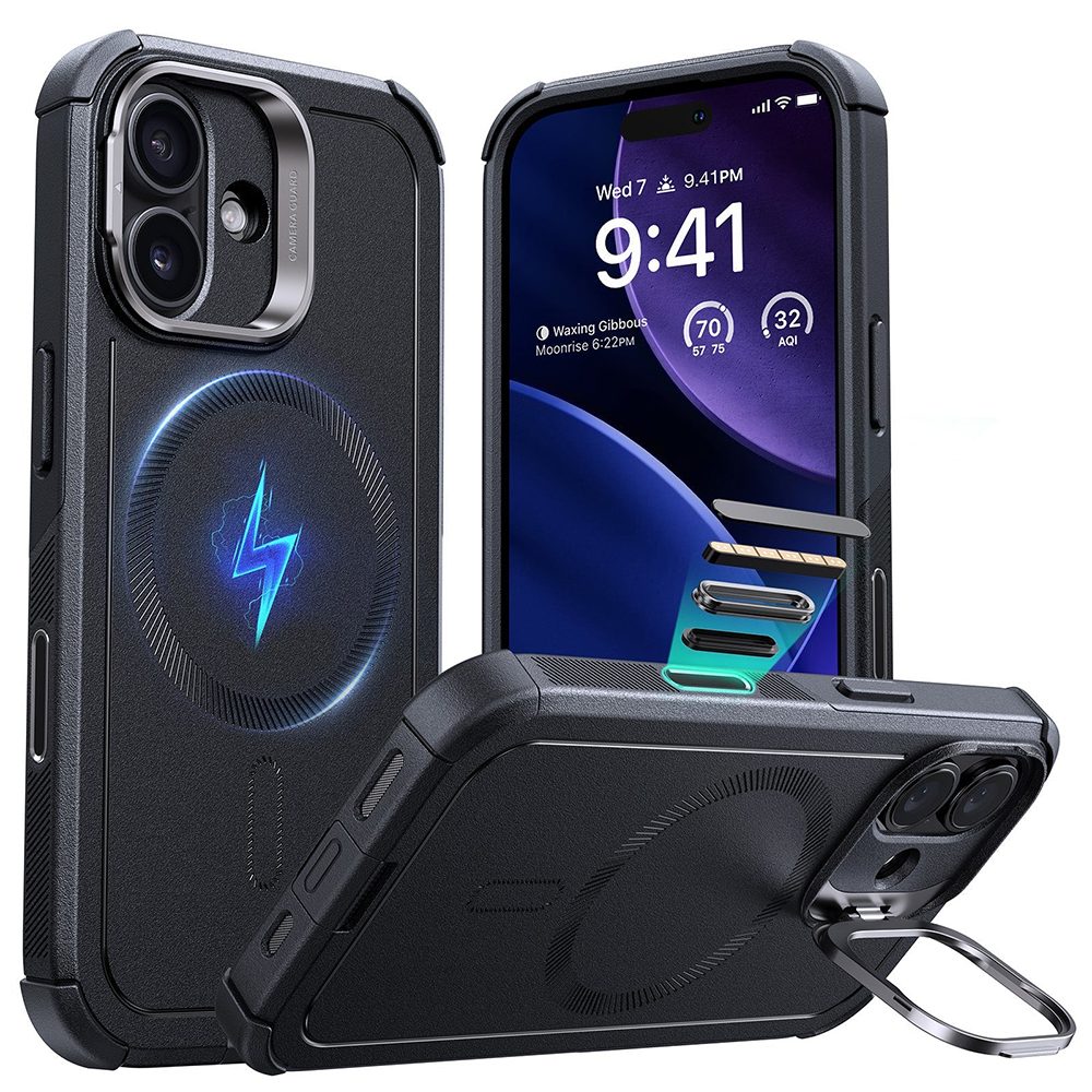 Kryt ESR Cyber Armor Kickstand, iPhone 17, černý