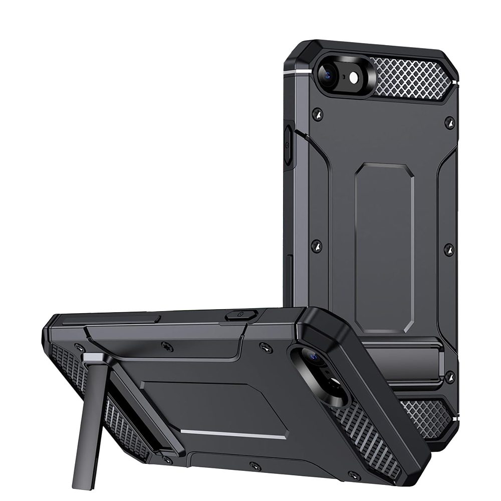 Techsuit Hybrid Armor Kickstand, IPhone 7 / 8 / SE 2020 / SE 2022, črna