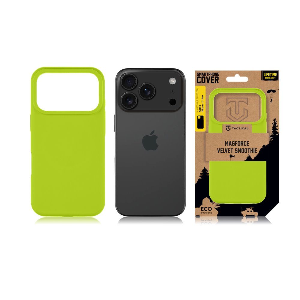 Tactical MagForce Velvet Smoothie kryt, iPhone 17 Pro, svetlo zelený
