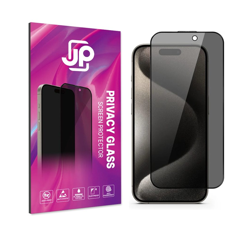 JP Privacy edzett üveg, iPhone 15 Pro Max, fekete