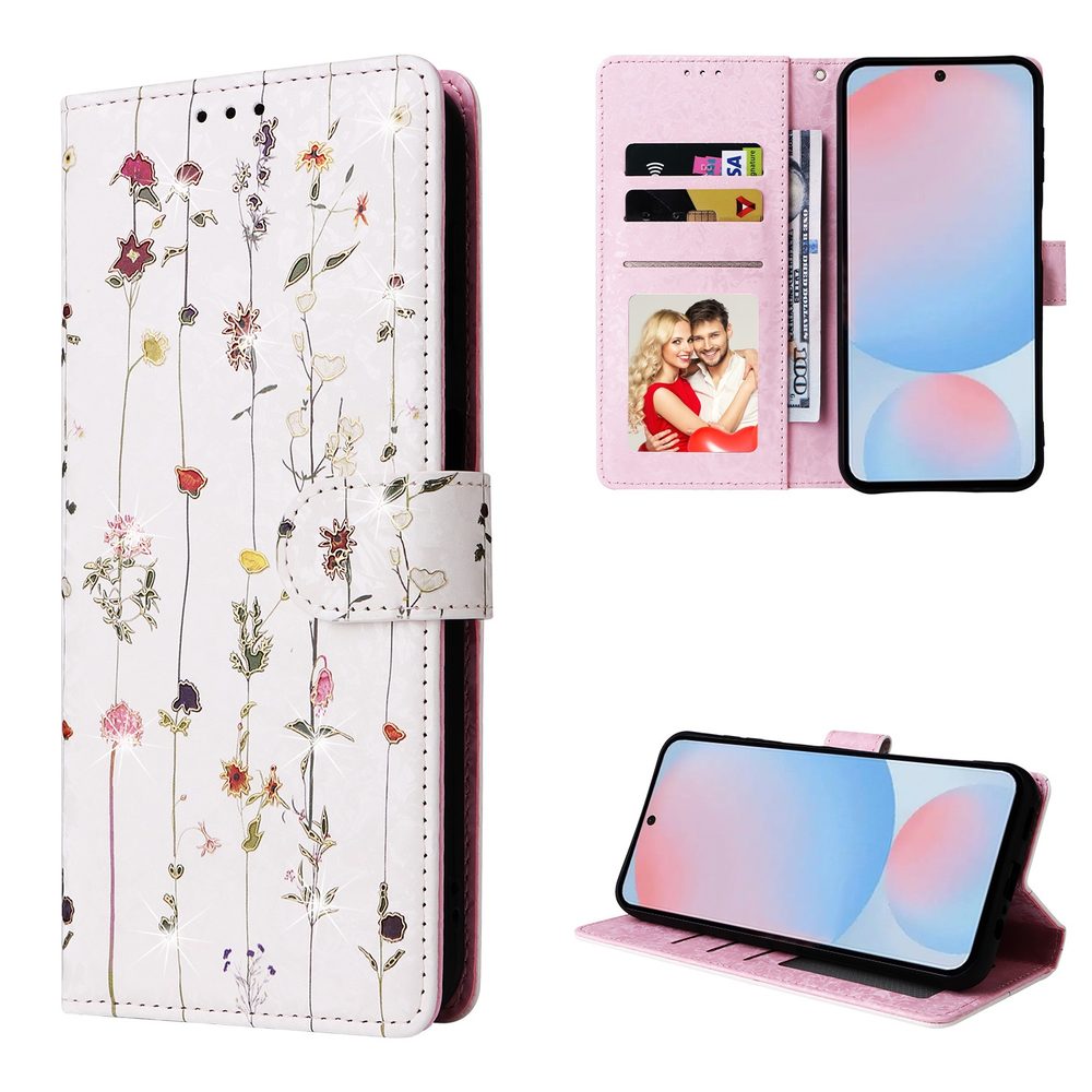 Mágneses tok, Samsung Galaxy A56, mezei virágok