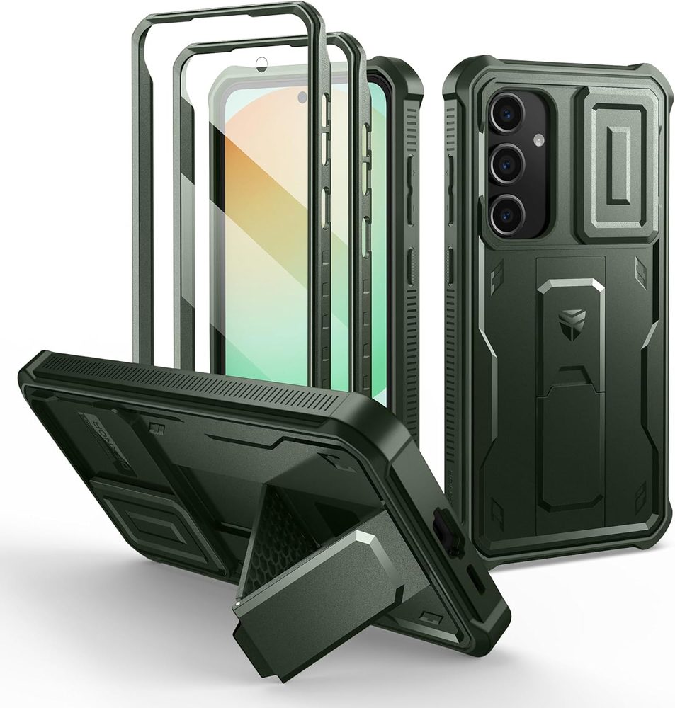 Dexnor 360 Kickstand táborvédő borító Samsung Galaxy S24 FE, zöld