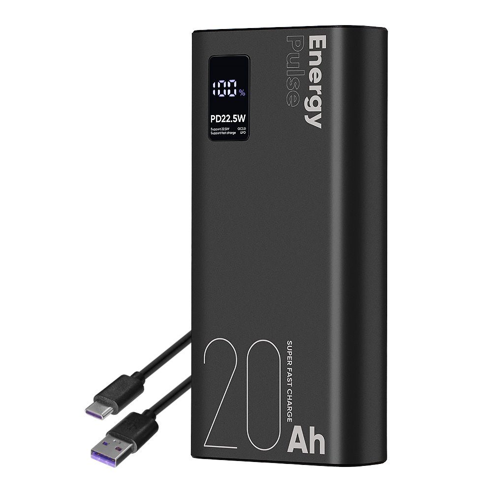 OBAL:ME EnergyPulse Powerbank 20000mAh, 22,5W, fekete