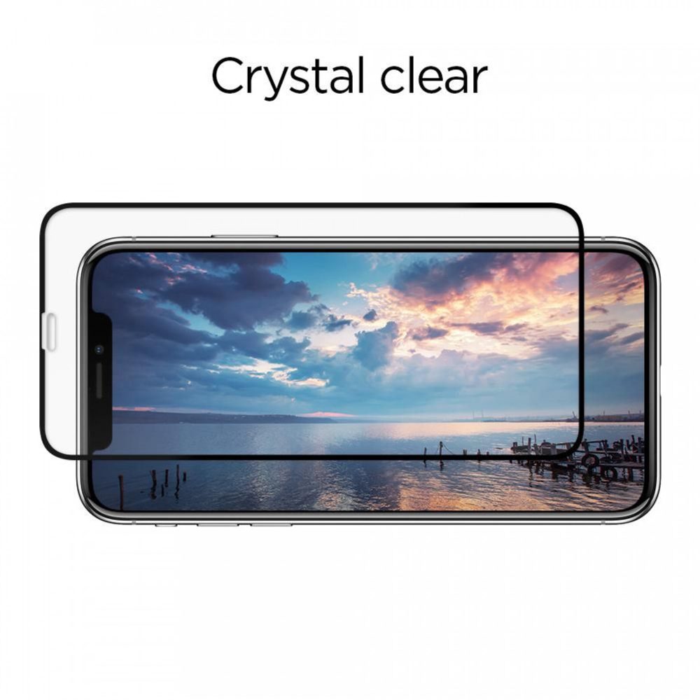 Spigen Full Cover Glass FC Edzett üveg 2 Db, IPhone 11 Pro, Fekete