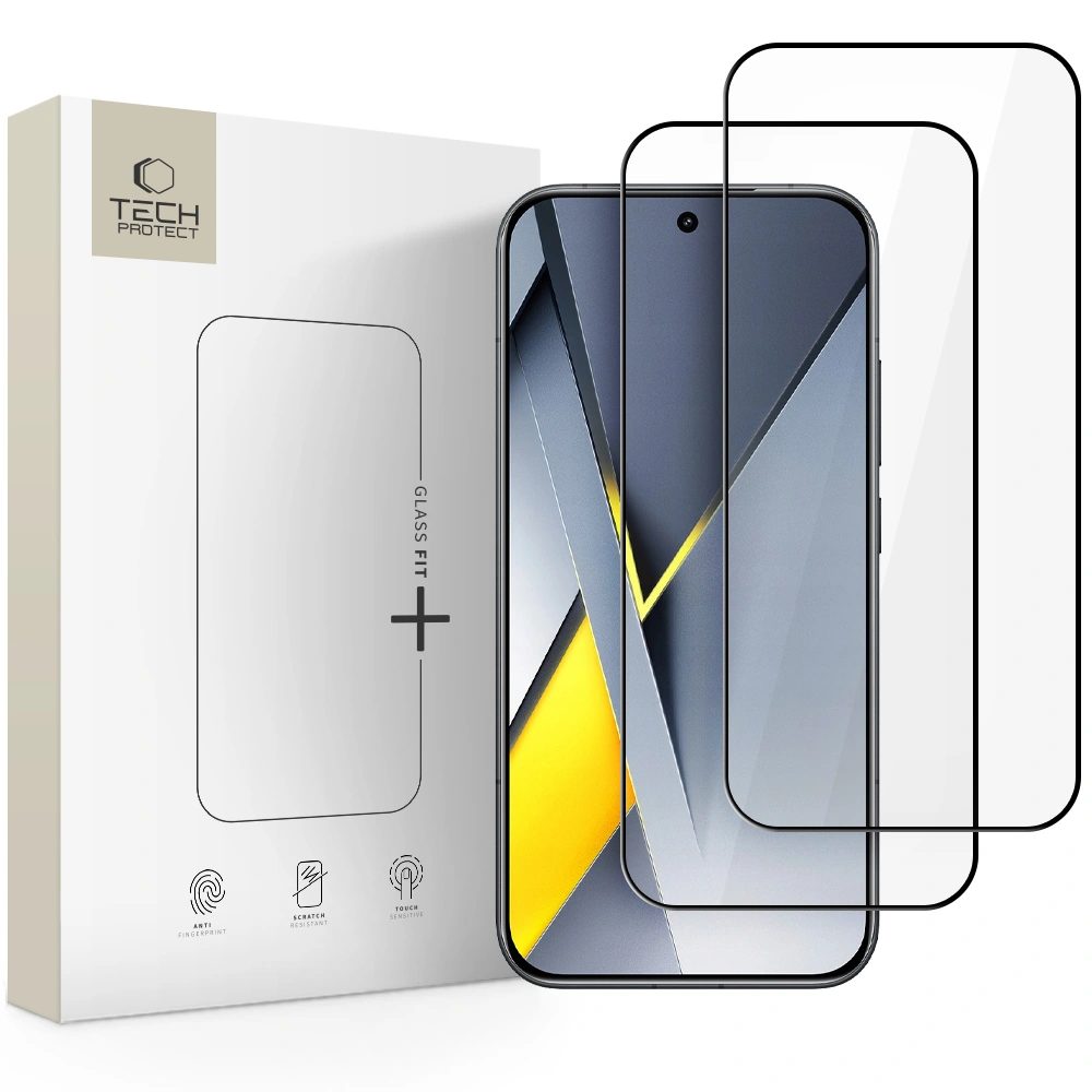 Levně Tech-Protect Tvrzené sklo Fit+ Xiaomi Poco F8 Pro, černé, 2 kusy