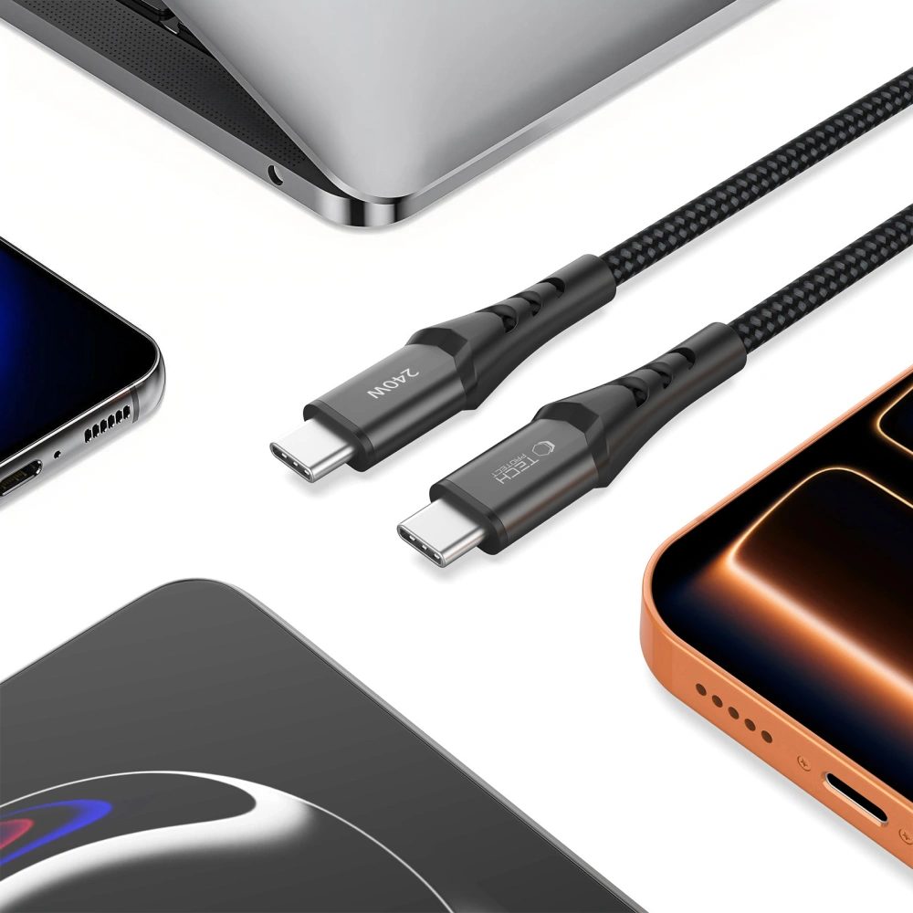 Tech-Protect UB11T UltraBoost kábel USB-C, PD240W/QC3.0, 1m, čierny