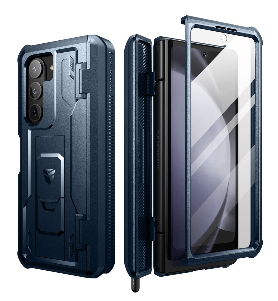 Dexnor 360 Kickstand obal Samsung Galaxy Z Fold 5, modrý