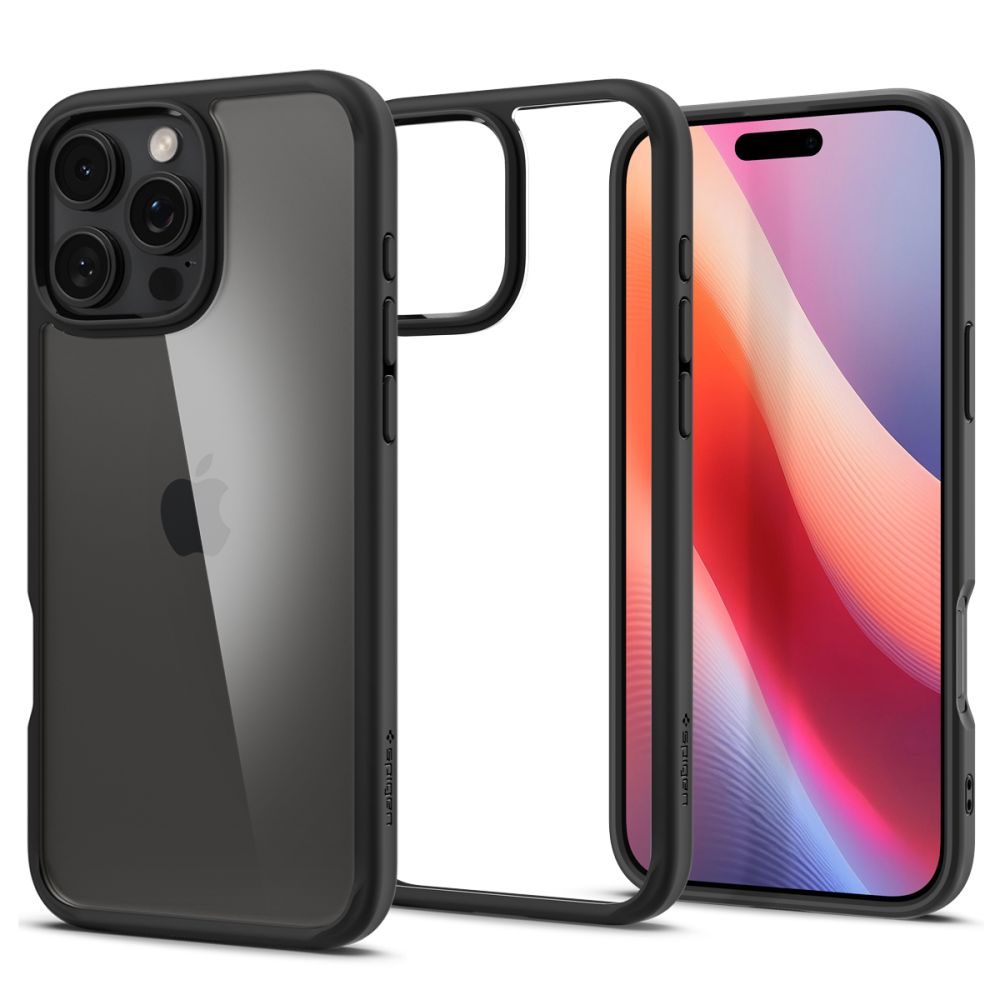 Spigen Ultra hibrid mobil tok, iPhone 16 Pro, fekete