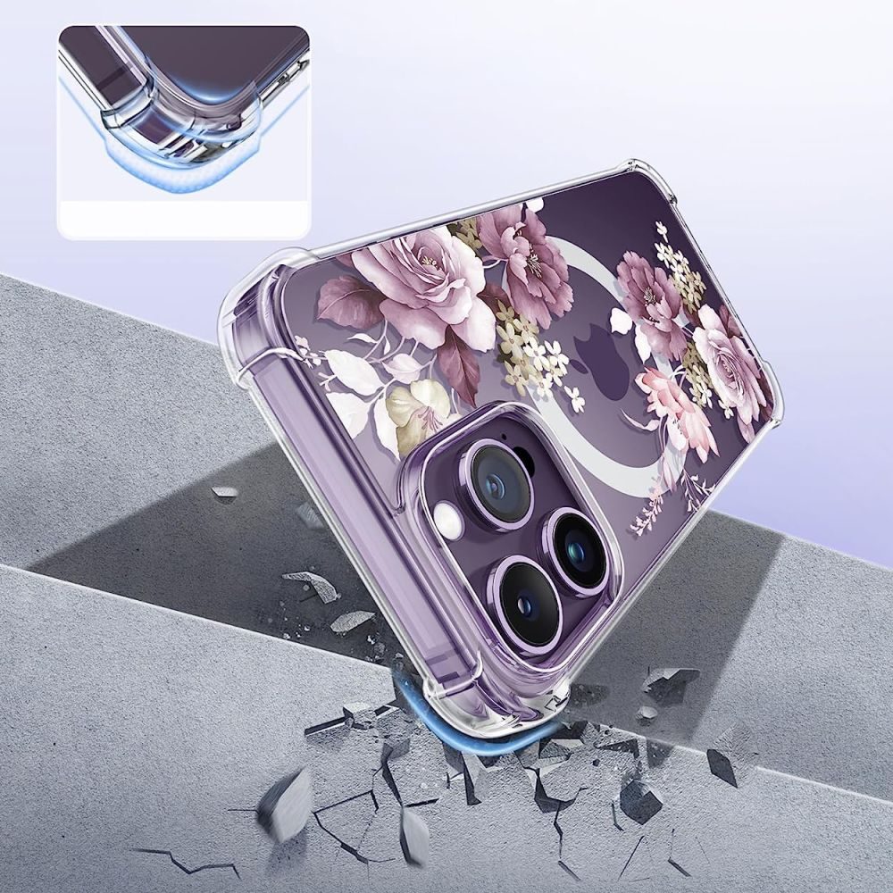 Tech-Protect Magmood, IPhone 13, Ružové Kvety