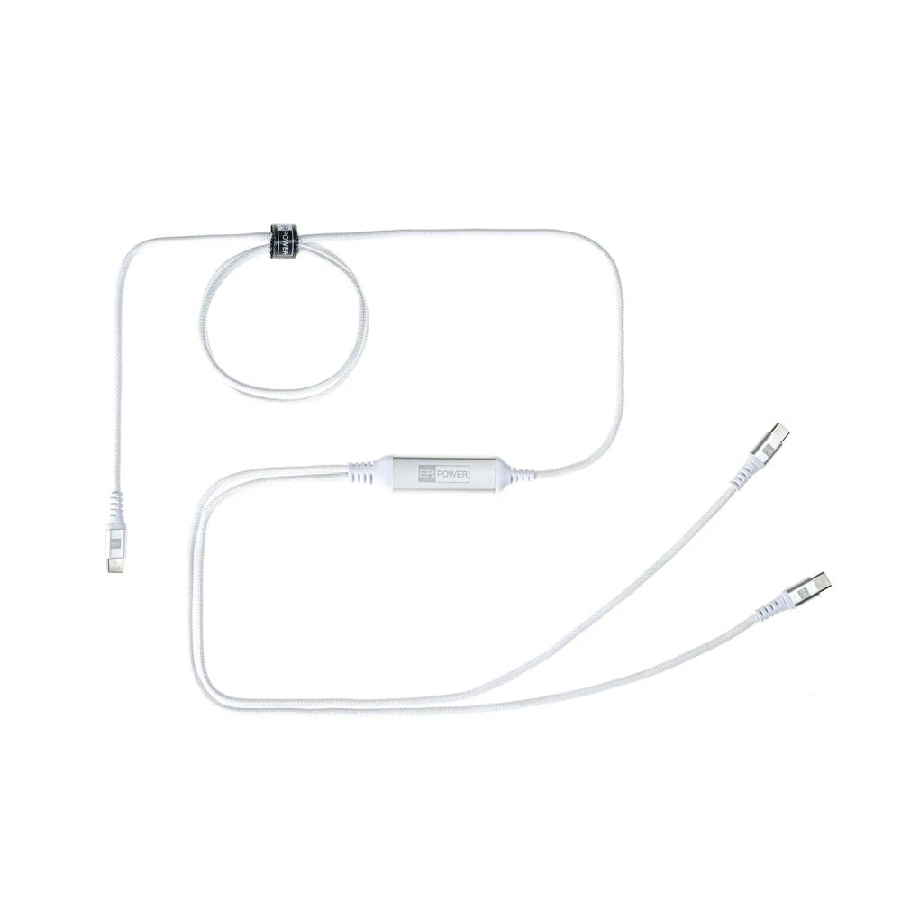 Levně ER POWER Inteligentní kabel USB-C - 2x USB-C, 100 W, bílý