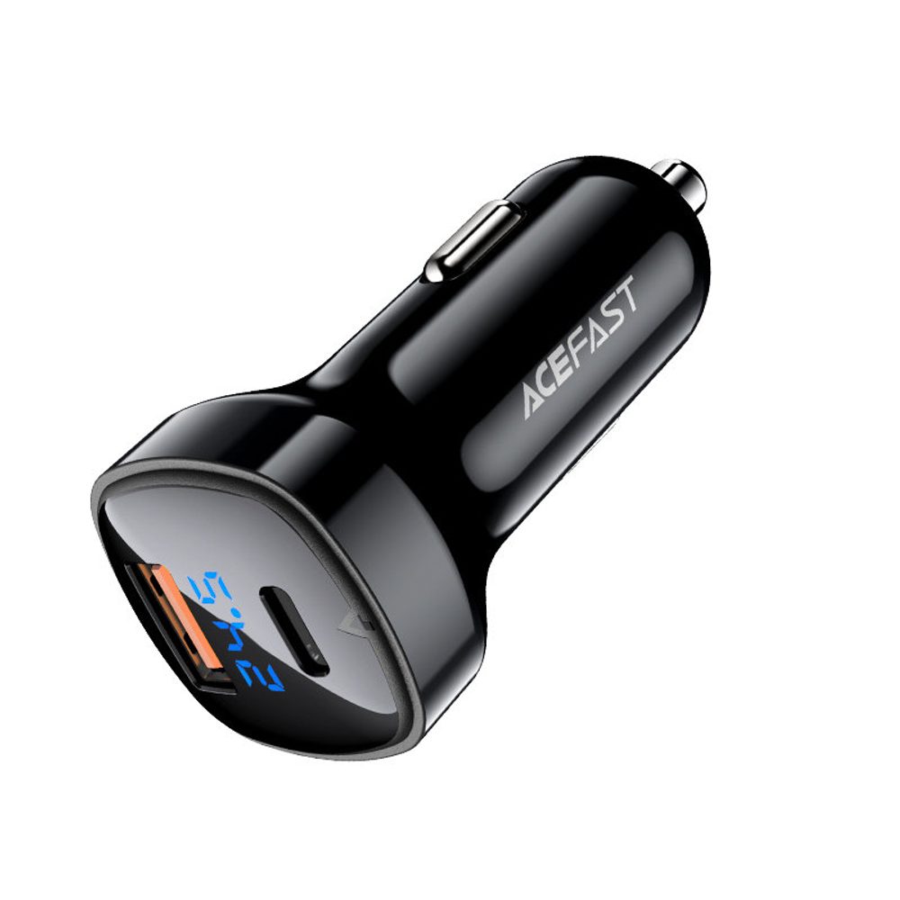 Acefast Auto Punjač 66W USB-C / USB, PPS, Power Delivery, Quick Charge 4.0, AFC, FCP, Crna (B4 Black)
