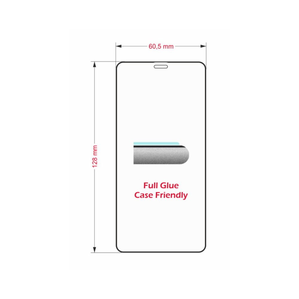 Swissten Full Glue, Color Frame, Case Friendly, Védő Edzett üveg, Apple IPhone 12 Mini, Fekete