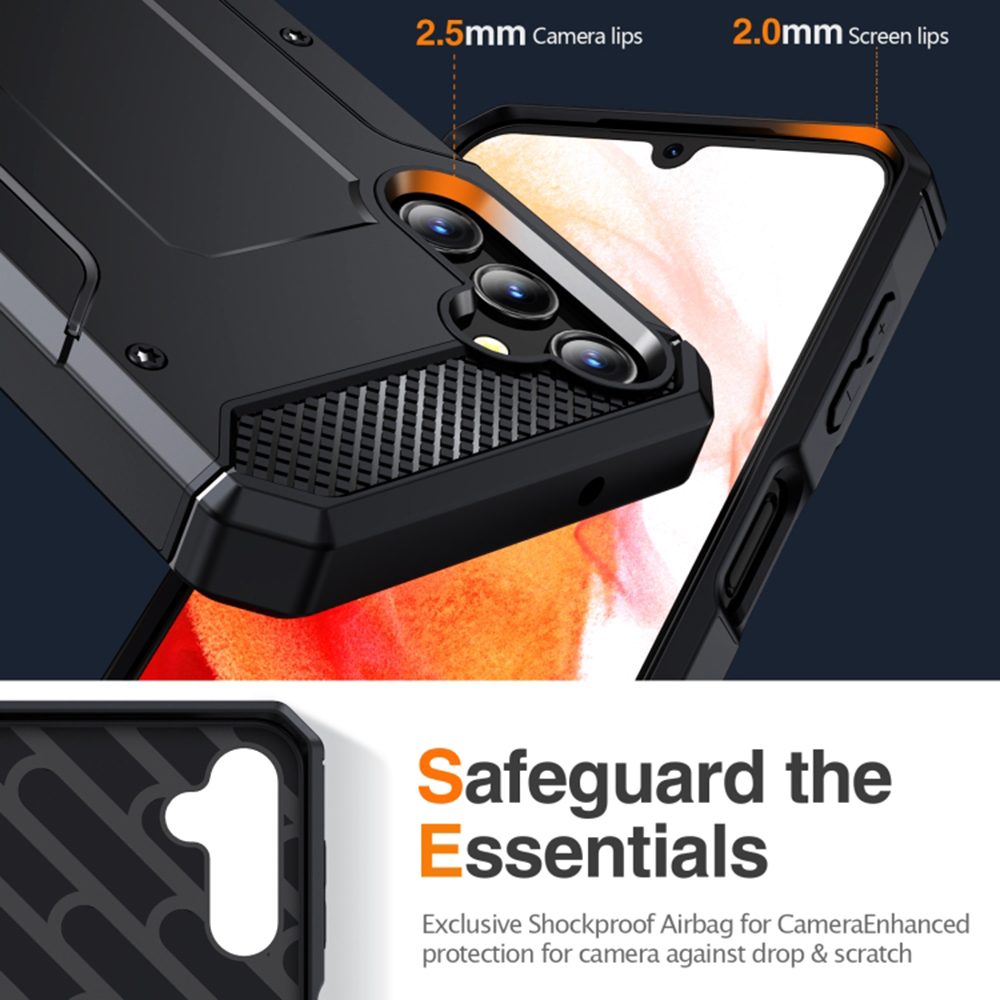 Techsuit Hybrid Armor Kickstand, Samsung Galaxy A14 4G / A14 5G, Fekete
