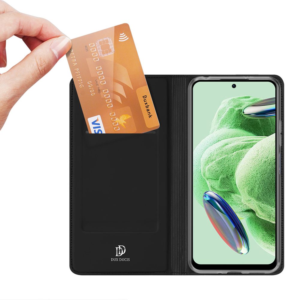 Dux Ducis Skin Pro, Husă Tip Carte, Xiaomi Redmi Note 12 Pro / Poco X5 Pro 5G, Neagră